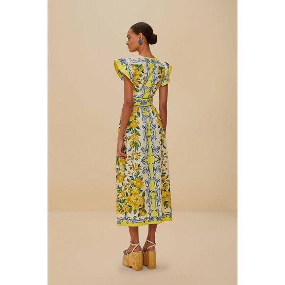 Farm Rio Women's Multicolor Sicily Scarf Print Cotton Maxi Dress Size Small NWOT - Picture 6 of 15